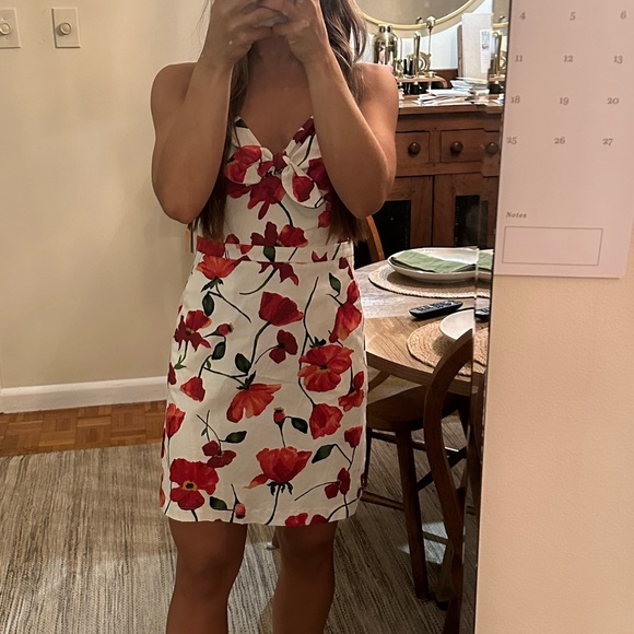 GB Red Floral Mini Dress - Picture 1 of 3